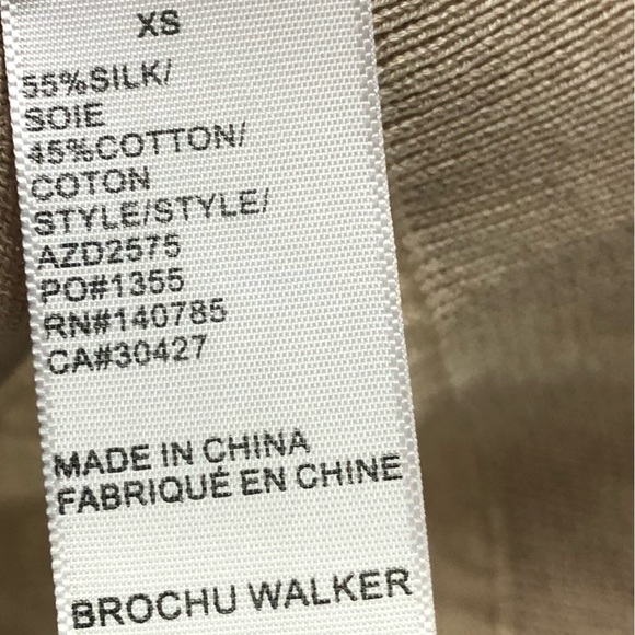 Brochu Walker Light Tan V-Neck Silk Cotton Knit Sweater XS - Picture 5 of 5